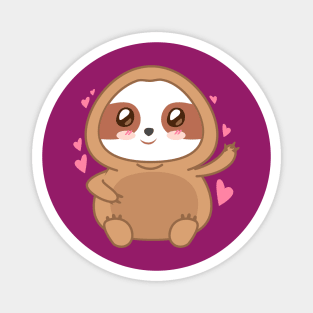 Cute Sloth Animal Drawing Magnet